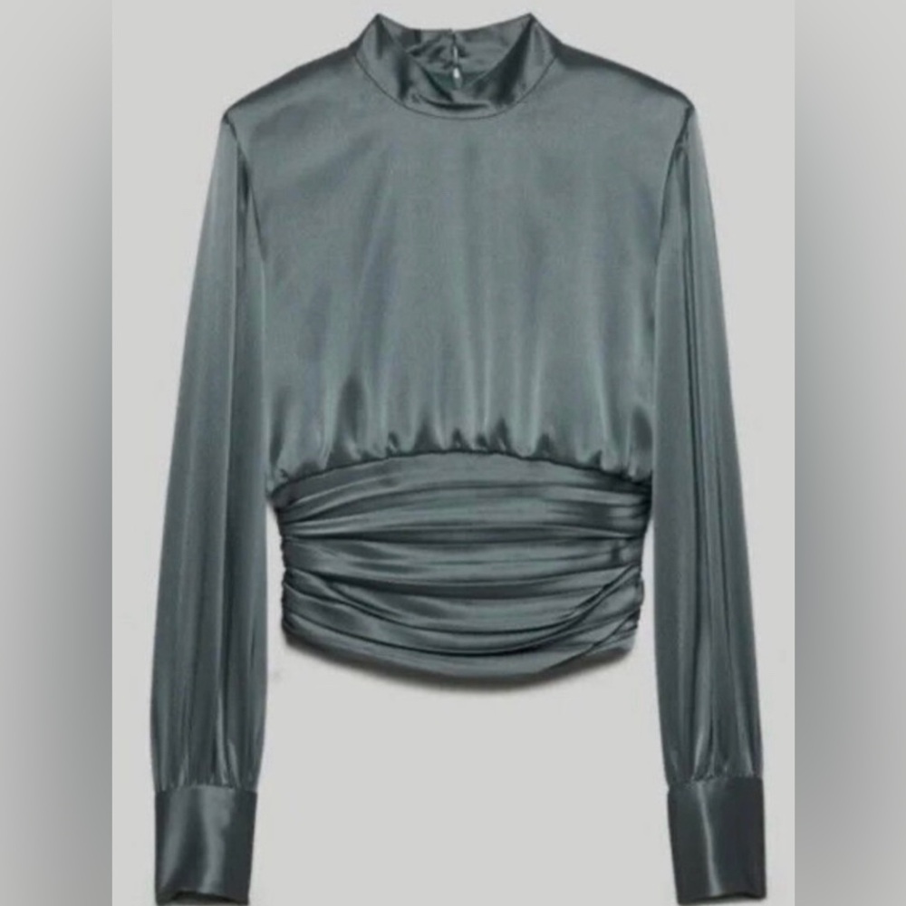Aritzia Babaton Rosalia Formal Satin Wedding Guest Blouse Size M